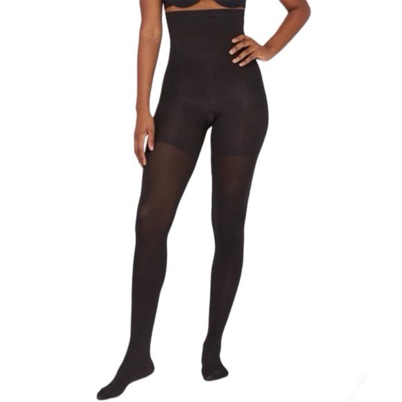 Assets by Spanx Women's High Waist Shaping Black Tights - Picture 1 of 12